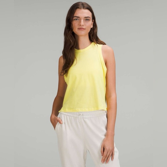 Lululemon Classic-Fit Cotton-Blend Tank Top- size 6 sunlight yellow - Picture 1 of 7